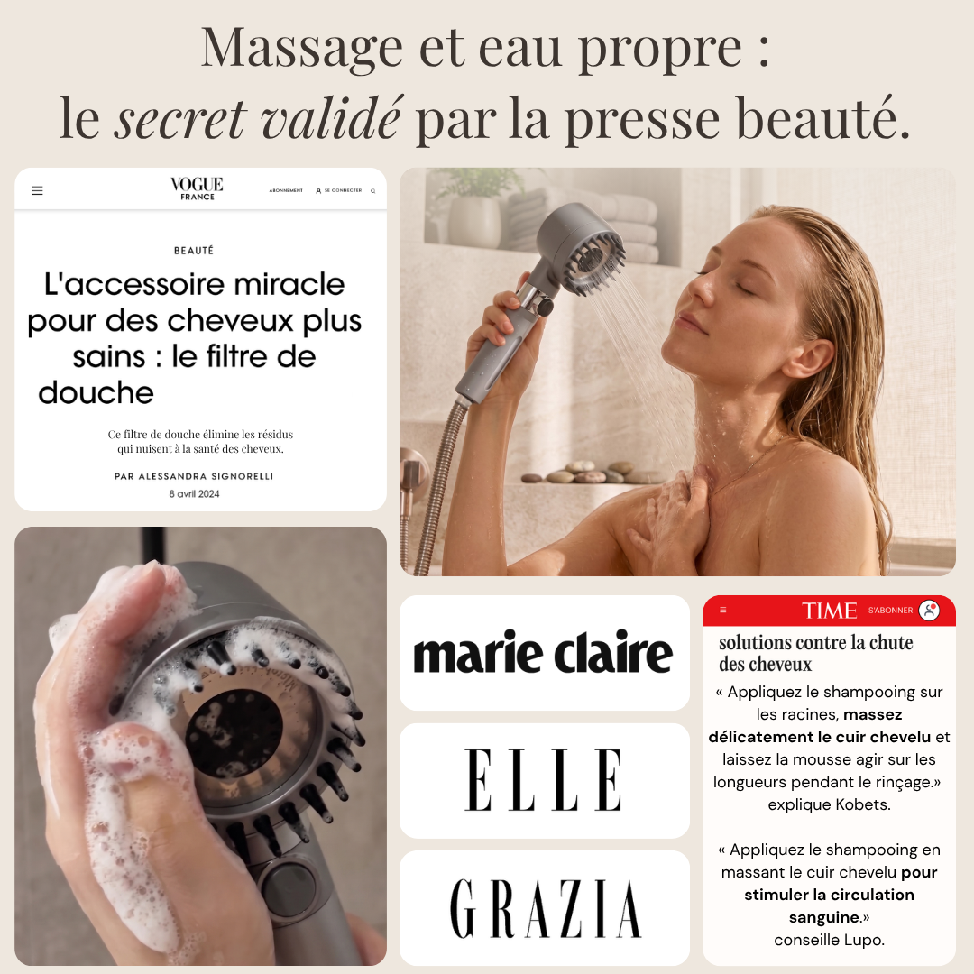 Pommeau de soin capillaire densifiant